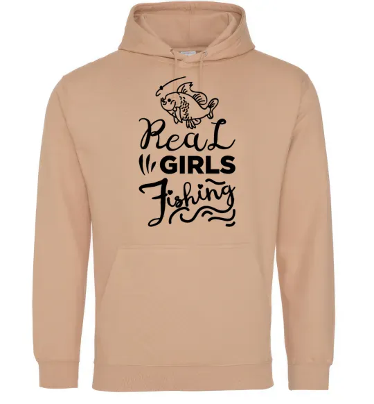 Жіноча толстовка (худі) Real girls fishing Пісочний фото