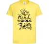 Дитяча футболка Real girls fishing Лимонний фото