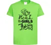 Дитяча футболка Real girls fishing Лаймовий фото