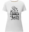 Жіноча преміум футболка Real girls fishing Білий фото