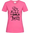 Жіноча футболка Real girls fishing Яскраво-рожевий фото