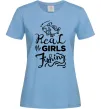 Жіноча футболка Real girls fishing Блакитний фото