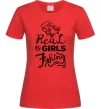 Жіноча футболка Real girls fishing Червоний фото