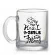 Чашка скляна Real girls fishing Прозорий фото