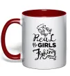 Чашка з кольоровою ручкою Real girls fishing Червоний фото