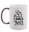 Чашка з кольоровою ручкою Real girls fishing Срібло фото