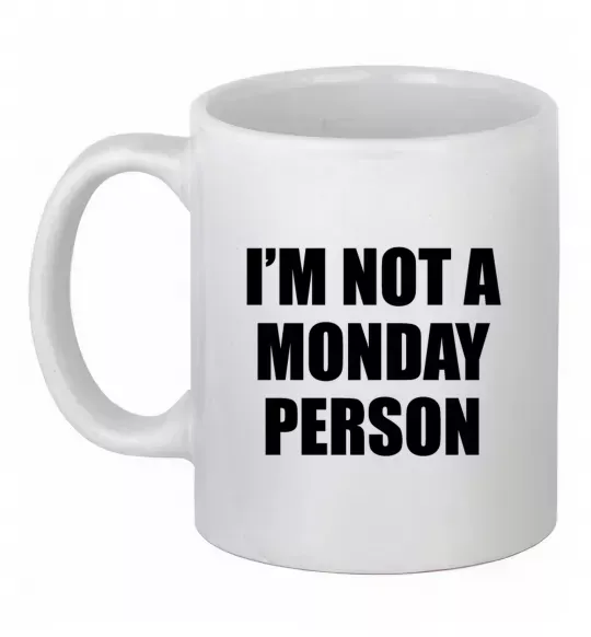 Чашка керамічна I'm not a monday person Білий фото