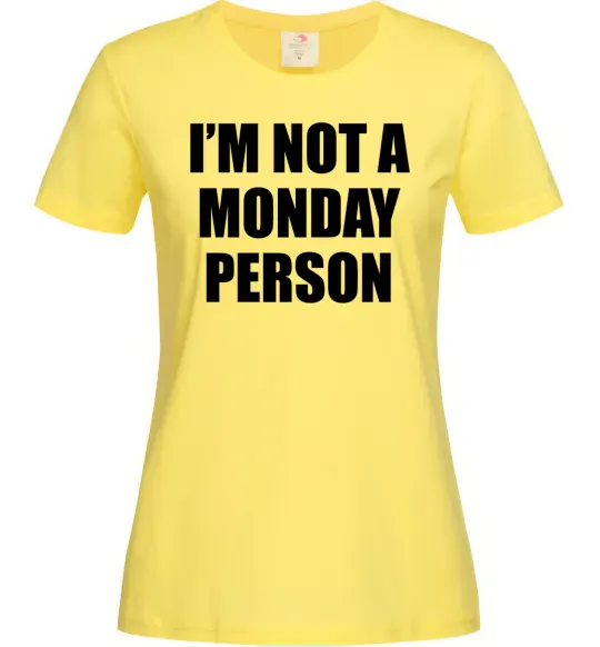 Жіноча футболка I'm not a monday person Лимонний фото