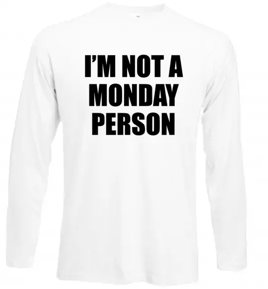 Лонгслив I'm not a monday person Белый фото