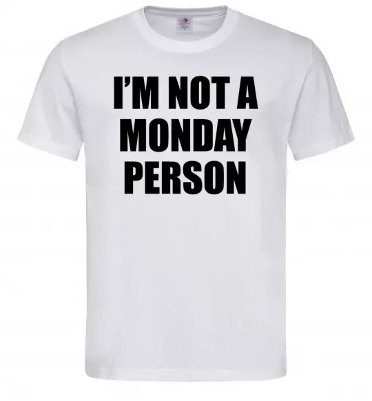Мужская футболка I'm not a monday person Белый фото