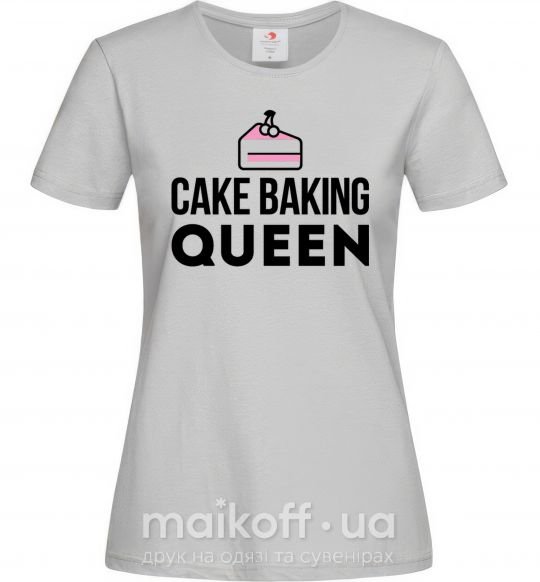 Жіноча футболка Cake baking queen Сірий фото