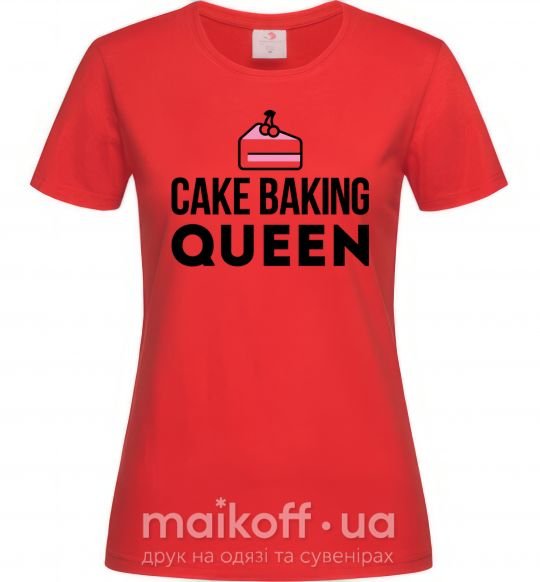 Женская футболка Cake baking queen Красный фото