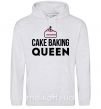 Женская толстовка (худи) Cake baking queen Серый меланж фото