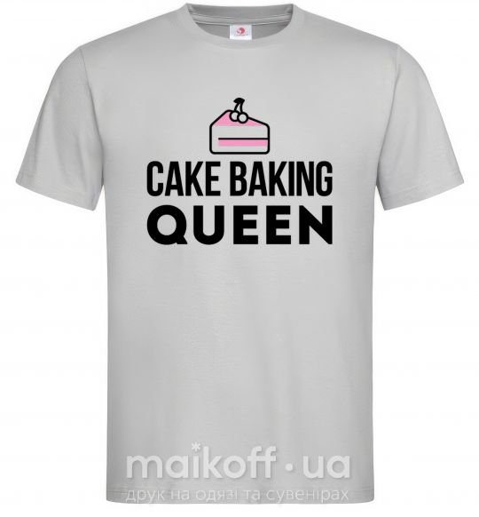 Мужская футболка Cake baking queen Серый фото
