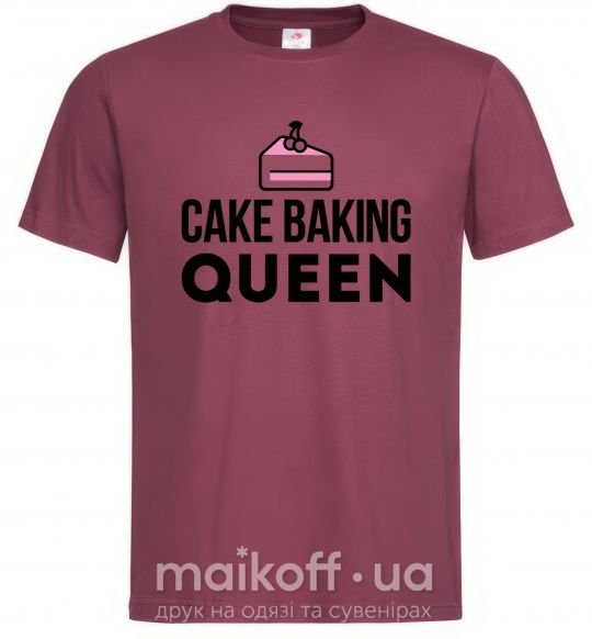 Мужская футболка Cake baking queen Бордовый фото