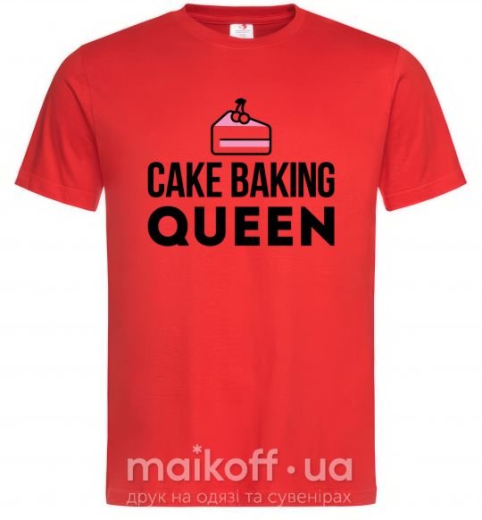 Мужская футболка Cake baking queen Красный фото