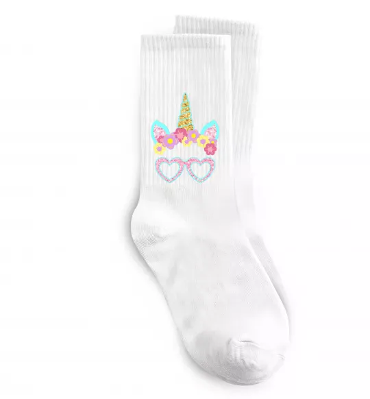 Шкарпетки Unicorn in glasses Білий фото
