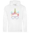 Мужская толстовка (худи) Unicorn in glasses Белый Мужская толстовка (худи) Unicorn in glasses Белый фото
