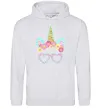 Мужская толстовка (худи) Unicorn in glasses Серый меланж Мужская толстовка (худи) Unicorn in glasses Серый меланж фото