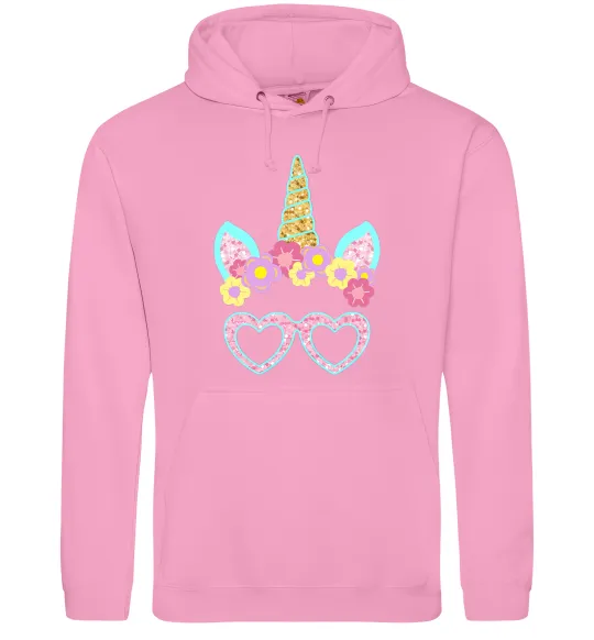 Жіноча толстовка (худі) Unicorn in glasses Рожевий фото