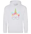 Женская толстовка (худи) Unicorn in glasses Серый меланж фото