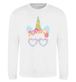 Свитшот Unicorn in glasses Белый фото