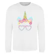 Світшот Unicorn in glasses Білий фото