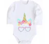 Дитячий бодік Unicorn in glasses Білий фото