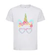 Детская футболка Unicorn in glasses Белый фото