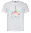 Мужская футболка Unicorn in glasses Белый фото
