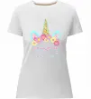 Женская премиум футболка Unicorn in glasses Белый фото