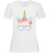 Жіноча футболка Unicorn in glasses Білий фото