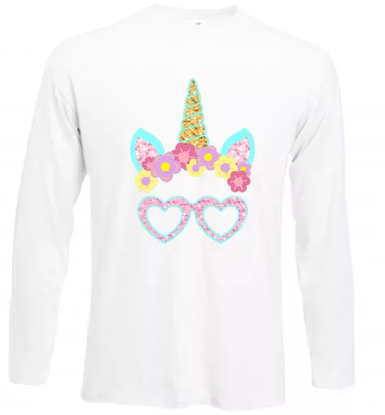 Лонгслів Unicorn in glasses Білий фото