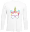 Лонгслів Unicorn in glasses Білий фото