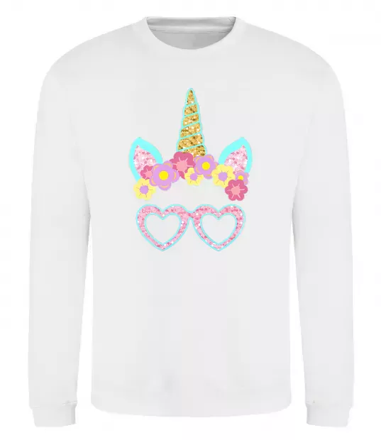 Свитшот Unicorn in glasses Белый фото