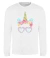 Свитшот Unicorn in glasses Белый фото