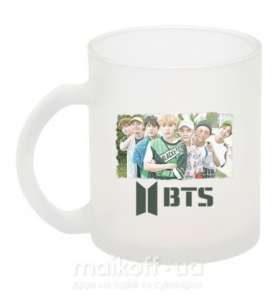 Чашка скляна BTS photo and logo Фроузен фото