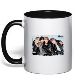 Чашка с цветной ручкой BTS photo Чашка с цветной ручкой BTS photo