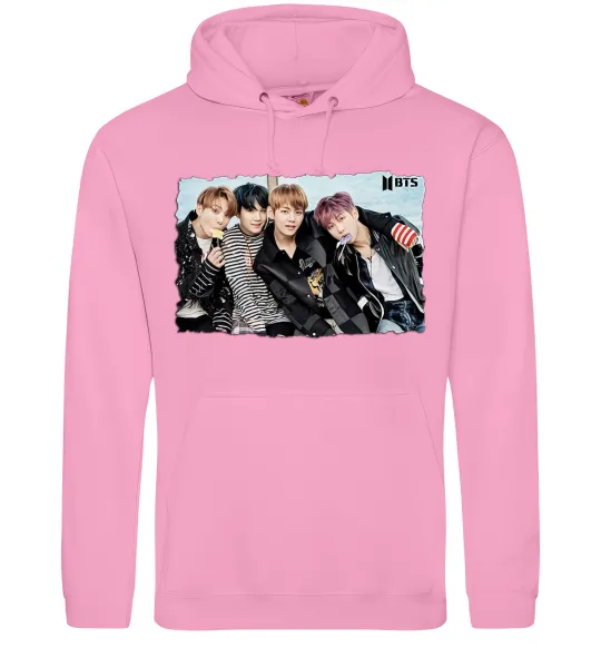 Женская толстовка (худи) BTS photo Розовый фото