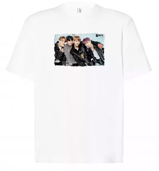 Футболка Оверсайз BTS photo Білий фото