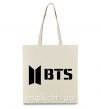 Эко-сумка BTS black logo Бежевый фото