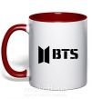Чашка с цветной ручкой BTS black logo Красный фото