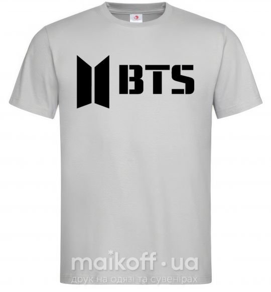 Мужская футболка BTS black logo Серый фото
