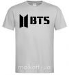 Мужская футболка BTS black logo Серый фото