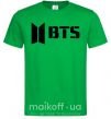Мужская футболка BTS black logo Зеленый фото