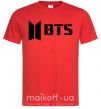 Мужская футболка BTS black logo Красный фото