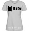 Жіноча футболка BTS black logo Сірий фото