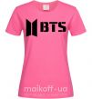 Жіноча футболка BTS black logo Яскраво-рожевий фото