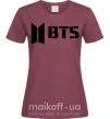 Женская футболка BTS black logo Бордовый фото