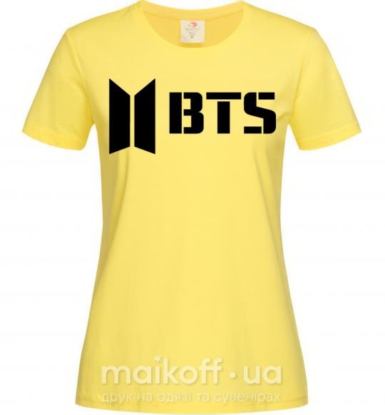Жіноча футболка BTS black logo Лимонний фото